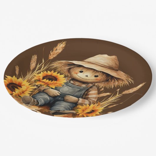 Assiettes En Carton Écart avec tournesol (Angle)
