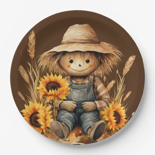 Assiettes En Carton Écart avec tournesol (Devant)