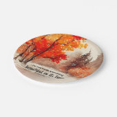 Assiettes En Carton Ecclésiaste 3:11 Verse Bible Automne Aquarelle (Angle)