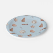 Assiettes En Carton Échange de biscuits de Noël bleu (Angle)