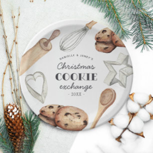 Assiettes En Carton Échange de cookies de Noël personnalisé