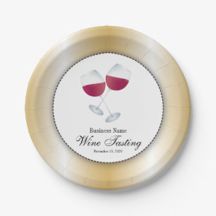 Assiettes En Carton Échantillon de vin avec le verre de vin rouge