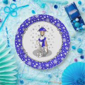 Assiettes En Carton Écharpe à neige bleu hiver - Faune et blanc (Fête)