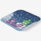 Assiettes En Carton Écharpe Tricot Snowman (Angulaire)