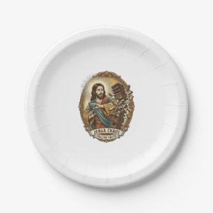 Assiettes En Carton Échec de Jésus écrasant la tour de Jenga de la fêt