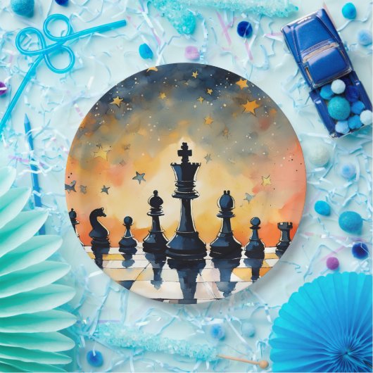 Assiettes En Carton Échecs (Fête)