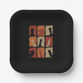 Assiettes En Carton Échecs - Pièces d'échecs Retro (Recto)