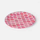 Assiettes En Carton Échelle de poisson rose Imprimer (Angle)