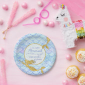 Assiettes En Carton Échelle de poissons de parties scintillantes d'or (Fête)