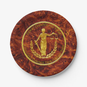 Assiettes En Carton Échelles de motif de noeud de justice