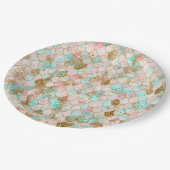 Assiettes En Carton Échelles en pastel de sirène de parties (Angle)