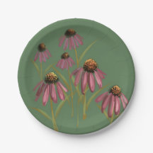 Echinacea Plate de Fleur - Rose & Green Party