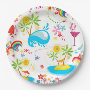 Assiettes En Carton Éclaboussure estivale