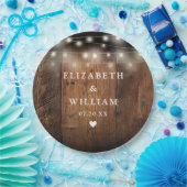 Assiettes En Carton Éclairage à cordes Boho Rustique Mariage de grange (Fête)