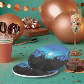 Assiettes En Carton Éclairage De Rue Et Lune