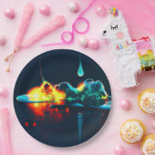 Assiettes En Carton Éclairage Liquide (Fête)