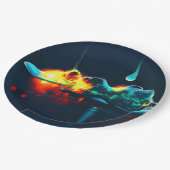 Assiettes En Carton Éclairage Liquide (Angle)