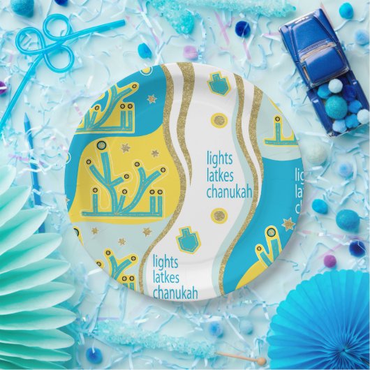 Assiettes En Carton Éclairages Hanoukka (Fête)