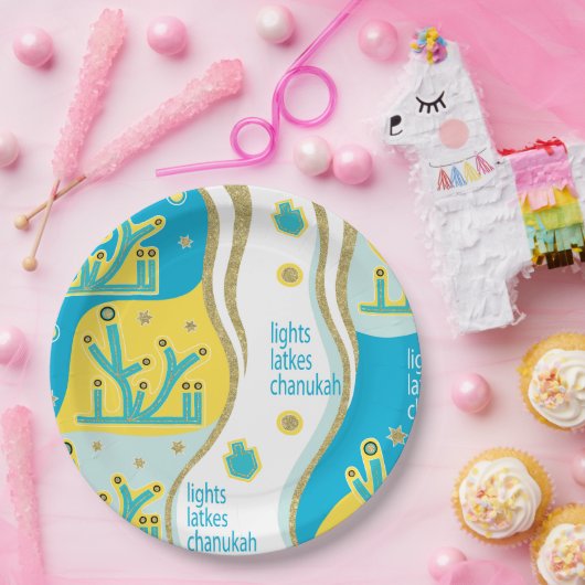 Assiettes En Carton Éclairages Hanoukka (Fête)