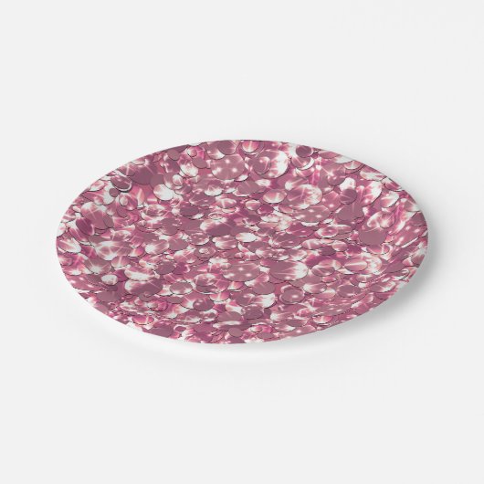 Assiettes En Carton Éclaircissement rose brillant parties scintillant (Angle)