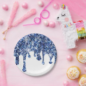 Assiettes En Carton Éclats bleus au guépard (Fête)