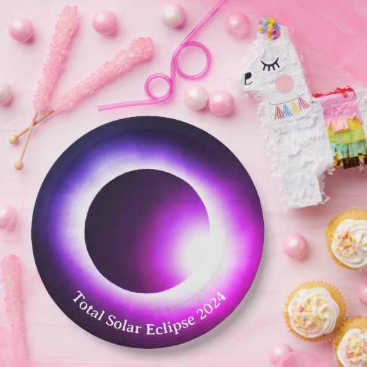 Assiettes En Carton éclipse solaire 2024, 8 avril (Fête)