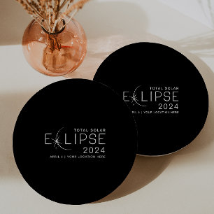 Assiettes En Carton Éclipse solaire 2024 Éclipse Party Lieu personnali