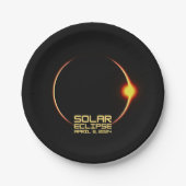 Assiettes En Carton Éclipse solaire 8 avril 2024 (Devant)