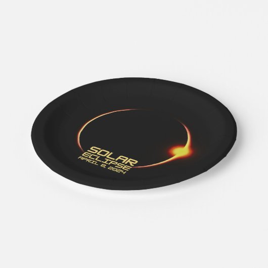 Assiettes En Carton Éclipse solaire 8 avril 2024 (Angle)