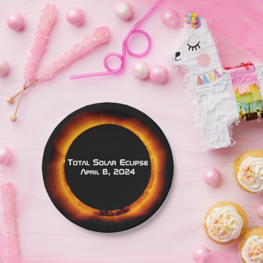 Assiettes En Carton Éclipse solaire totale 2024 (Fête)