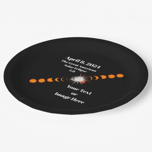 Assiettes En Carton Éclipse solaire totale 2024 (Angle)