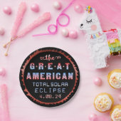 Assiettes En Carton Éclipse solaire totale des États-Unis 8 avril 2024 (Fête)
