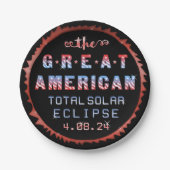 Assiettes En Carton Éclipse solaire totale des États-Unis 8 avril 2024 (Devant)