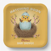 Assiettes En Carton Éclosion imminente Cadeau bébé Shower mignon pouss (Recto)