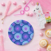 Assiettes En Carton Éclosions et rognures, bleu cobalt & blanc (Fête)