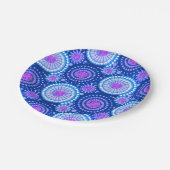 Assiettes En Carton Éclosions et rognures, bleu cobalt & blanc (Angle)