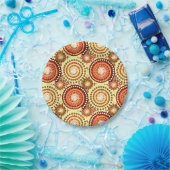 Assiettes En Carton Éclosions et roues, brun et jaune (Fête)