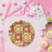 Assiettes En Carton Éclosions et roues, brun et jaune (Fête)