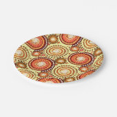 Assiettes En Carton Éclosions et roues, brun et jaune (Angle)