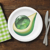 Assiettes En Carton Eco Earth Avocado Globe Planète durable