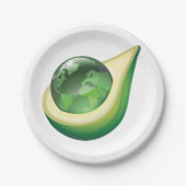 Assiettes En Carton Eco Earth Avocado Globe Planète durable (Devant)