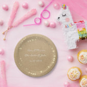 Assiettes En Carton Eco Naturelle Kraft Foxier Gold Wreath Heart (Fête)