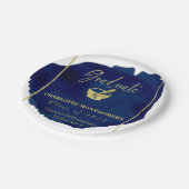 Assiettes En Carton Ecole de Pharmacie Abstraite Bleue (Angle)