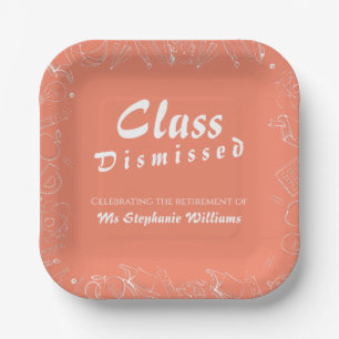 Assiettes En Carton École de retraite Classe d'enseignant Parti rejeté