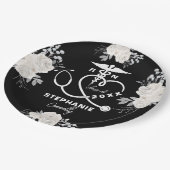 Assiettes En Carton École de soins infirmiers Floral Blanc Personnalis (Angle)