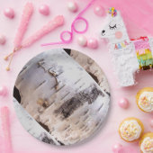 Assiettes En Carton Écorce de bouleau (Fête)