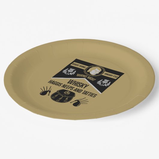 Assiettes En Carton Ecosse Burns Night (Angle)