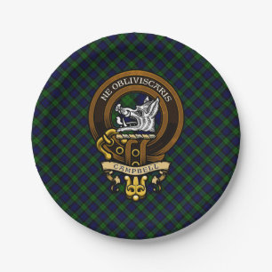 Assiettes En Carton Écosse Clan Campbell Badge et Crest