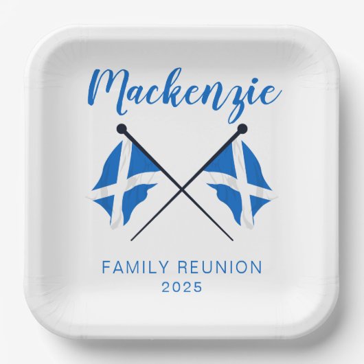 Assiettes En Carton Ecosse Drapeaux Famille Réunion (Recto)