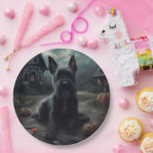 Assiettes En Carton Ecosse Terrier Citrouille Halloween effrayant (Fête)